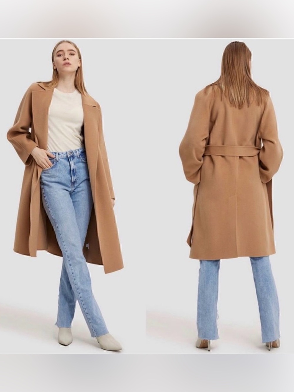 Gentle Herd Wool Belted Camel Coat